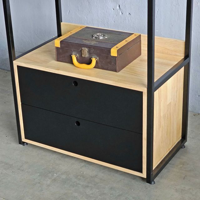 Kệ quần áo VEGA 3 tầng kết hợp hộc tủ 80x45x200(cm) KQA68042