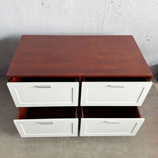 Tủ quần áo 4 hộc kéo gỗ cao su 110x40x70cm -TQA68053