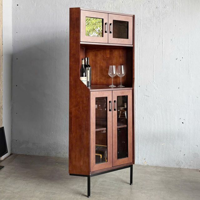 Tủ Rượu góc tường gỗ cao su 60x60x180cm - KGT68035