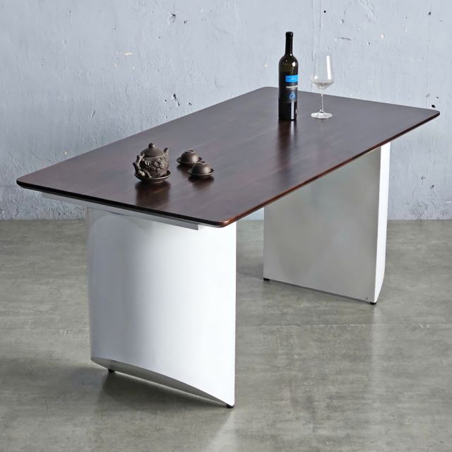 Bàn ăn CELLA 160x80cm gỗ tràm chân sắt BA68219