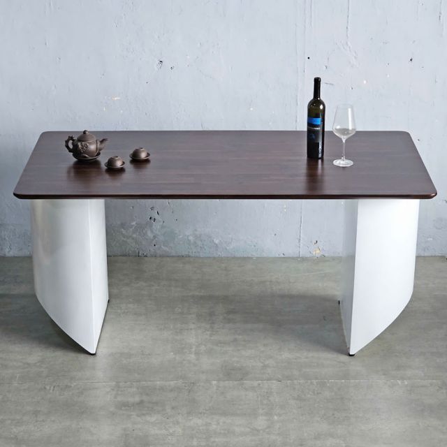Bàn ăn CELLA 160x80cm gỗ tràm chân sắt BA68219