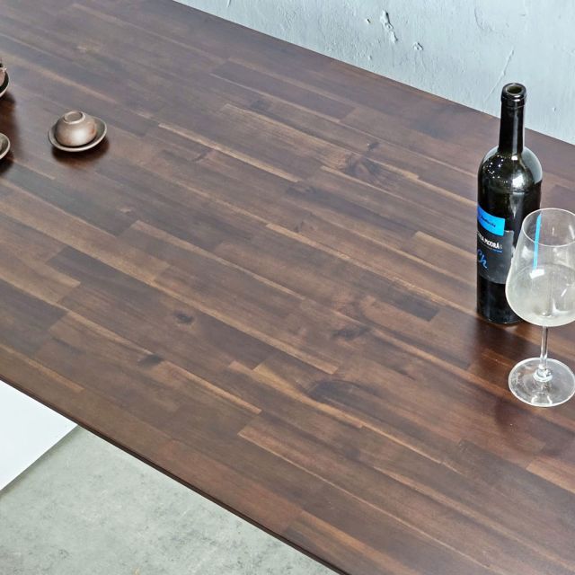 Bàn ăn CELLA 160x80cm gỗ tràm chân sắt BA68219