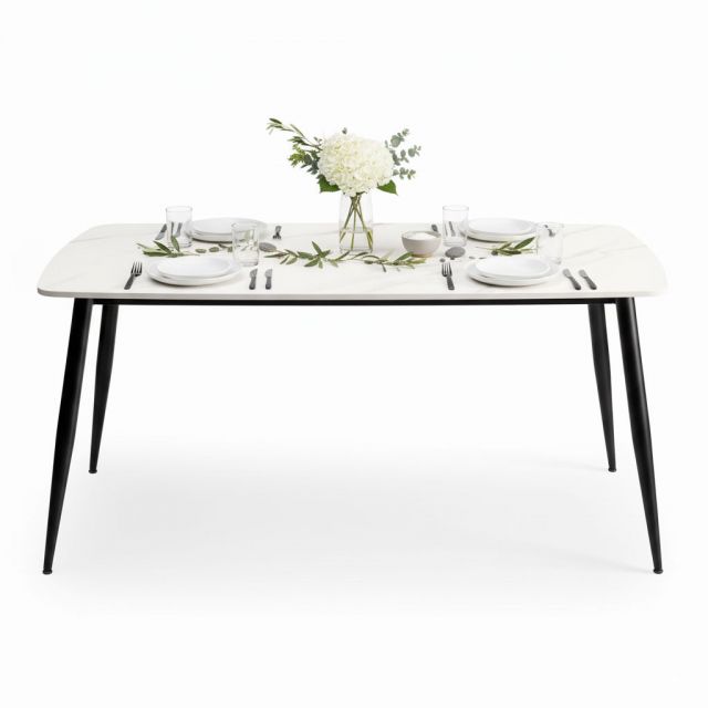 Bàn ăn chữ nhật 160x80cm mặt đá chân CONE BA68218 Bàn ăn chữ nhật 160x80cm mặt đá chân CONE BA68218