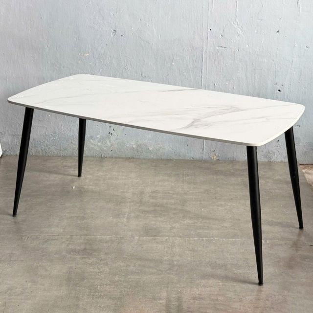 Bàn ăn chữ nhật 160x80cm mặt đá chân CONE BA68218