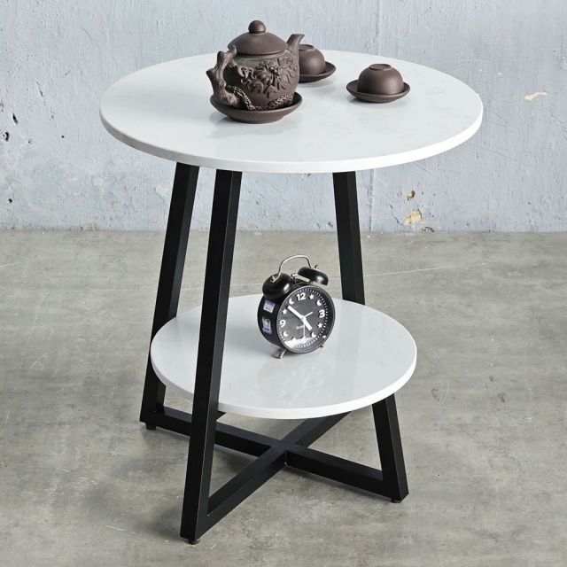 Bàn bên Sofa 2 tầng mặt đá - SST024