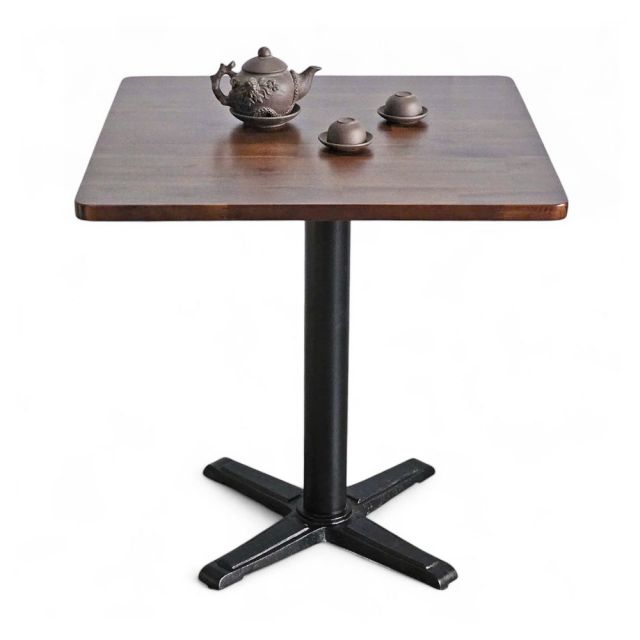 Bàn cafe vuông 70x70cm gỗ tràm chân sắt chữ X đúc CFD68247