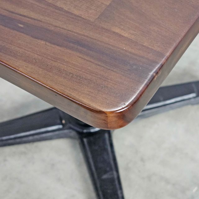 Bàn cafe vuông 70x70cm gỗ tràm chân sắt chữ X đúc CFD68247