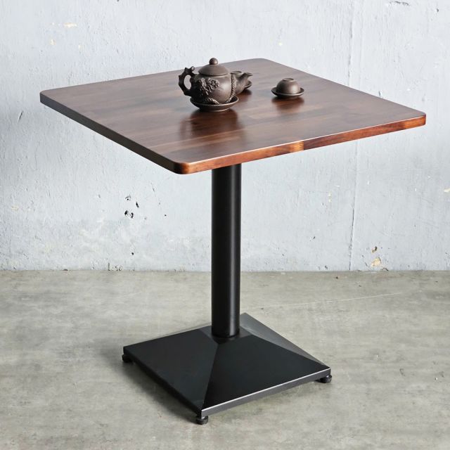 Bàn cafe vuông 70x70cm gỗ tràm chân sắt CFD68251