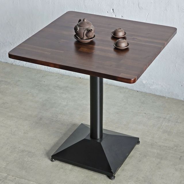 Bàn cafe vuông 70x70cm gỗ tràm chân sắt CFD68251