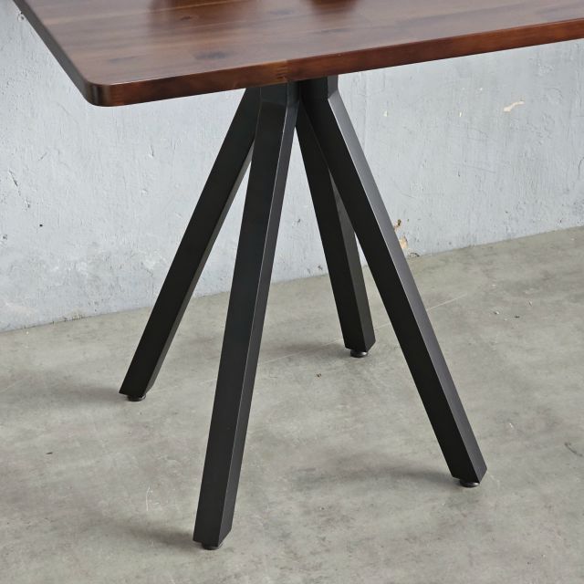 Bàn cafe vuông 70x70cm gỗ tràm chân sắt CFD68248