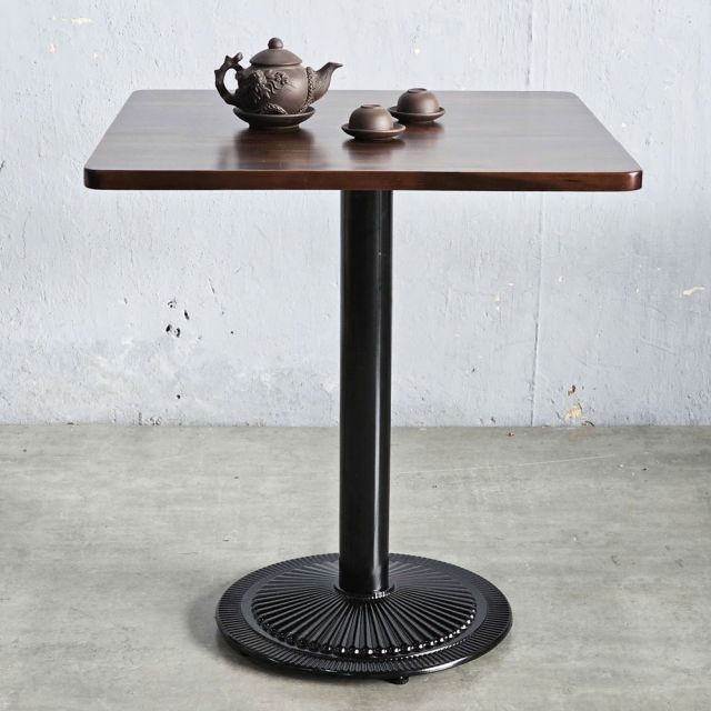 Bàn cafe vuông 70x70cm gỗ tràm chân sắt đế đúc CFD68250