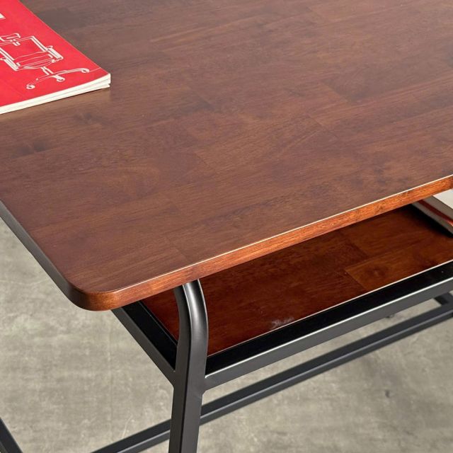 Bàn làm việc có ngăn để sách 100x50cm gỗ cao su khung sắt SPD68205