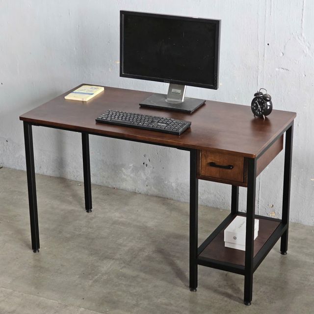Bàn làm việc liền kệ 120x60cm gỗ cao su BD68139