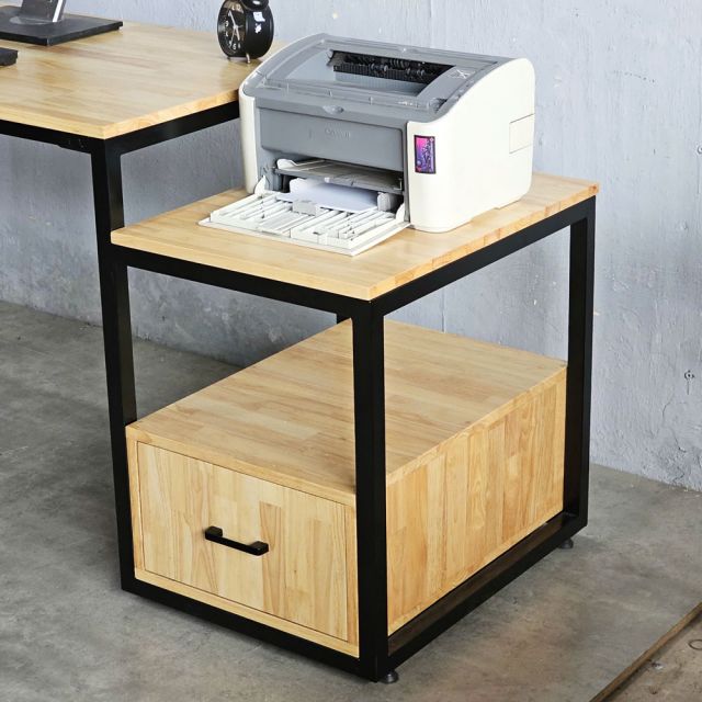 Bàn máy tính liền kệ để máy in 165x60cm gỗ cao su FD68070