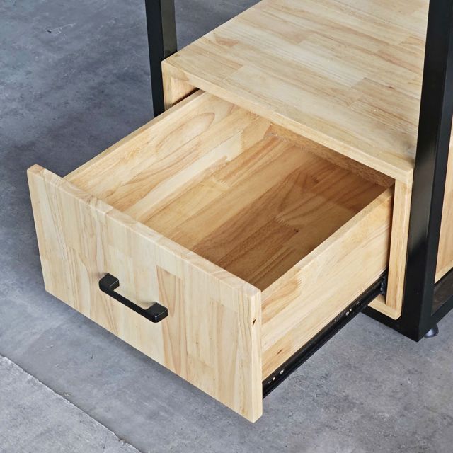Bàn máy tính liền kệ để máy in 165x60cm gỗ cao su FD68070