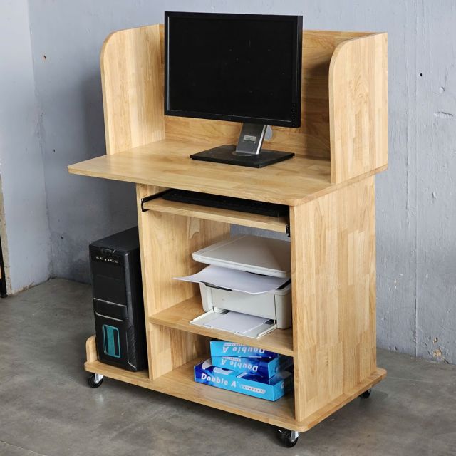 Bàn máy tính, máy in Printo 90x50cm gỗ cao su COD68059