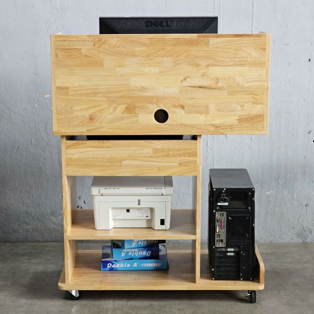 Bàn máy tính, máy in Printo 90x50cm gỗ cao su COD68059