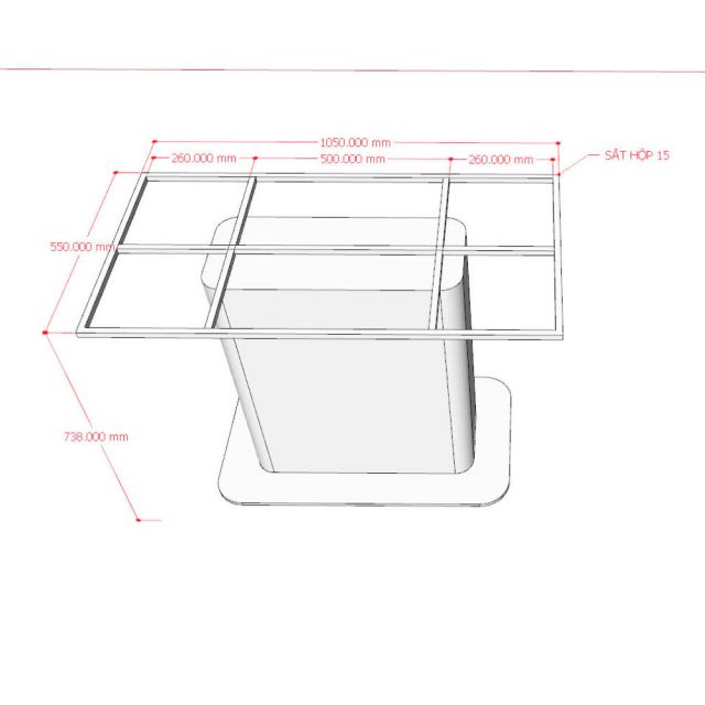Chân sắt Certa 105x55x73cm sơn tĩnh điện CHBBA045