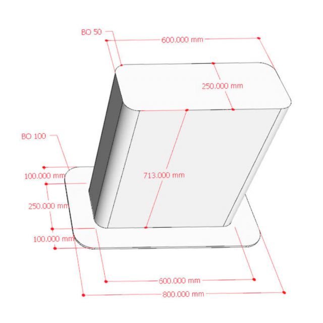 Chân sắt Certa 105x55x73cm sơn tĩnh điện CHBBA045