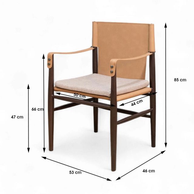 Ghế SADIL khung sắt giả gỗ lưng nệm bọc da GAK194