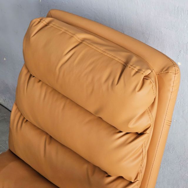 Ghế xoay bọc nệm da Microfiber chân thép sơn nhũ vàng GAK168
