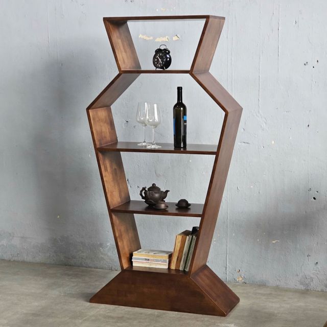 Kệ trang trí Jorum hình lục bình 80x30x160cm gỗ cao su KS68304
