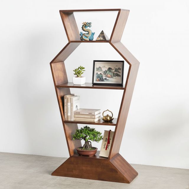 Kệ trang trí Jorum hình lục bình 80x30x160cm gỗ cao su KS68304 Kệ trang trí Jorum hình lục bình 80x30x160cm gỗ cao su KS68304