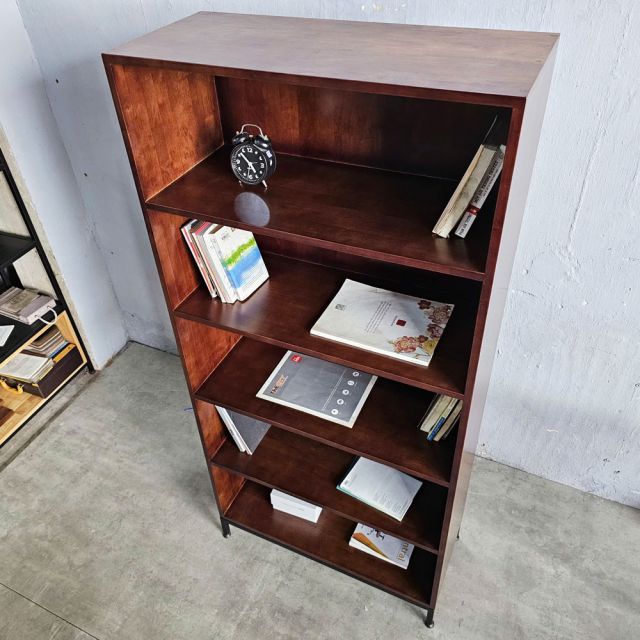 Kệ sách 5 tầng 80x30x183cm gỗ cao su chân sắt KS68305