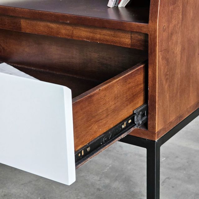 Kệ sách Angle 80x40x150cm gỗ cao su KS68301