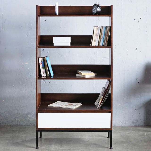 Kệ sách Angle 80x40x150cm gỗ cao su KS68301
