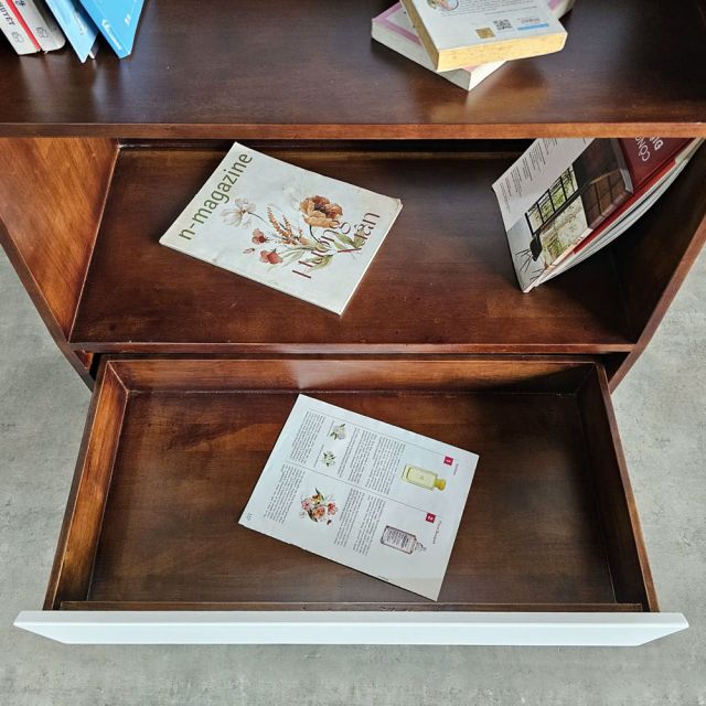 Kệ sách Angle 80x40x150cm gỗ cao su KS68301