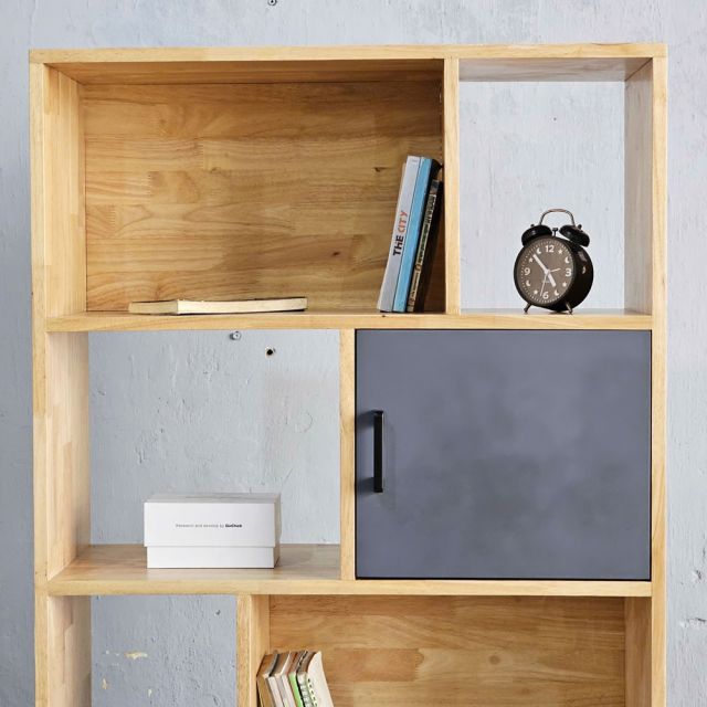 Kệ sách hiện đại BOTA gỗ cao su 80x30x175cm - KS68293