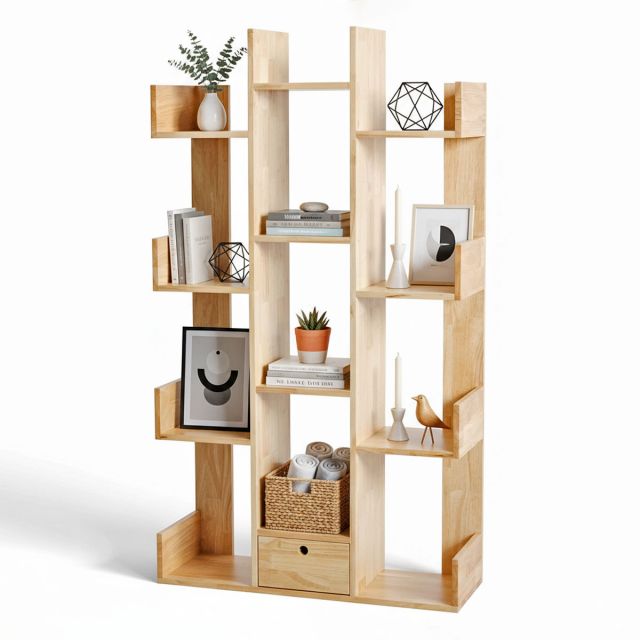 Kệ sách Maze 90x30x160cm gỗ cao su KS68297 Kệ sách Maze 90x30x160cm gỗ cao su KS68297