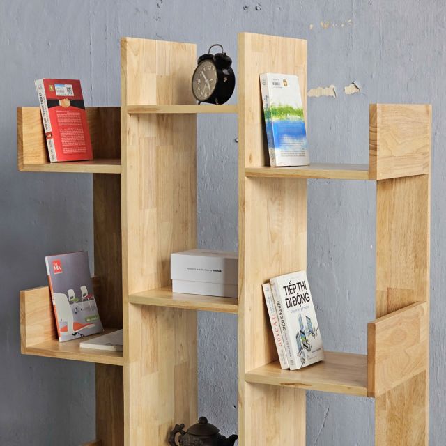 Kệ sách Maze 90x30x160cm gỗ cao su KS68297