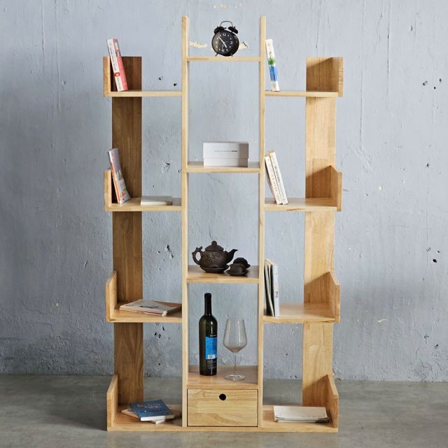 Kệ sách Maze 90x30x160cm gỗ cao su KS68297