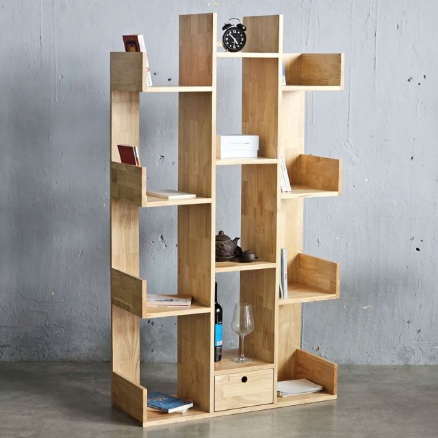 Kệ sách Maze 90x30x160cm gỗ cao su KS68297