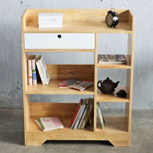 Kệ sách Combi 80x30x100cm gỗ cao su KS68296
