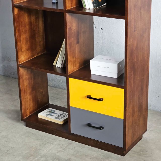 Kệ sách ô vuông Softa 80x30x160cm gỗ cao su KS68302