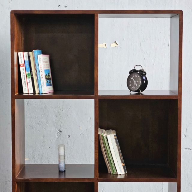 Kệ sách ô vuông Softa 80x30x160cm gỗ cao su KS68302