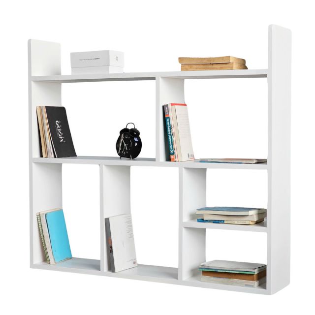 Kệ sách treo tường 100x20x90cm gỗ cao su KS68307 Kệ sách treo tường 100x20x90cm gỗ cao su KS68307
