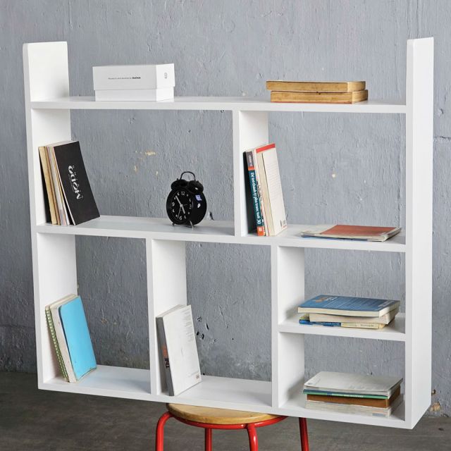 Kệ sách treo tường 100x20x90cm gỗ cao su KS68307