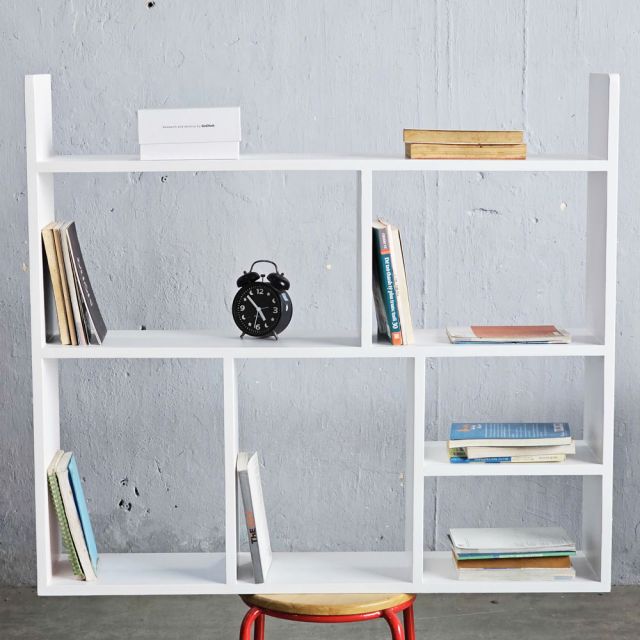 Kệ sách treo tường 100x20x90cm gỗ cao su KS68307