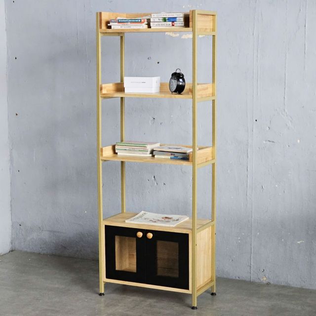 Kệ sách ngăn tủ AURA 60x30x160cm gỗ cao su KS68298