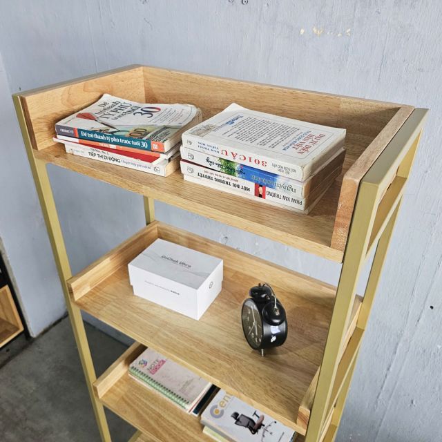 Kệ sách ngăn tủ AURA 60x30x160cm gỗ cao su KS68298