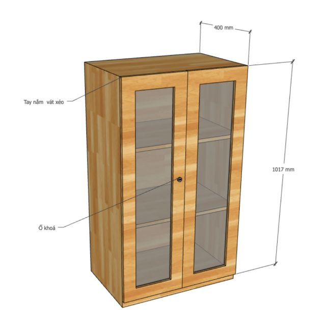 Tủ hồ sơ Fuzio 60x40x105cm gỗ cao su THS68077