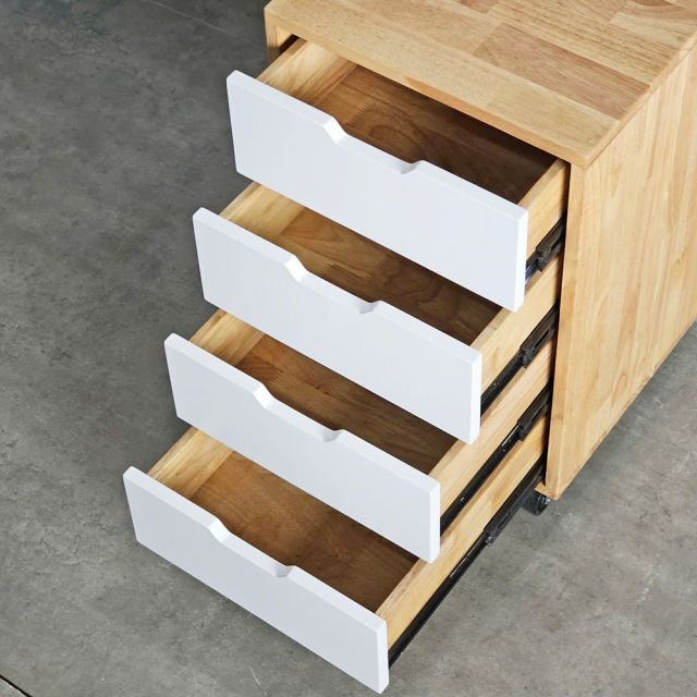 Tủ di động 4 ngăn kéo gỗ tự nhiên TCN68034