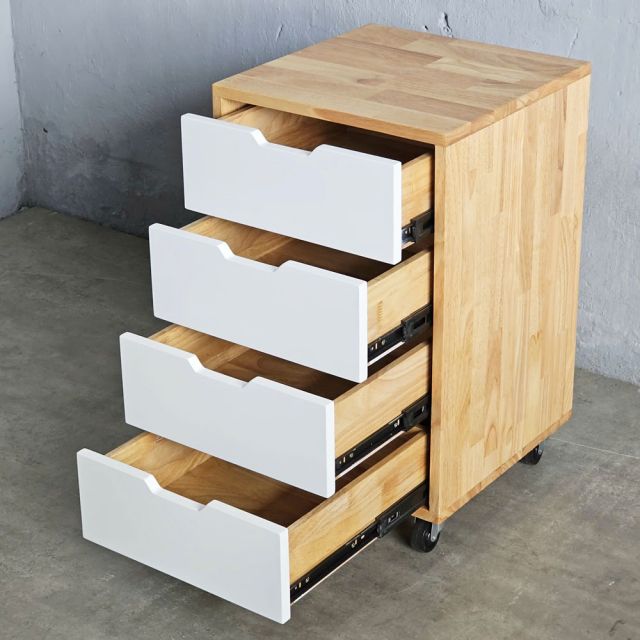 Tủ di động 4 ngăn kéo gỗ tự nhiên TCN68034