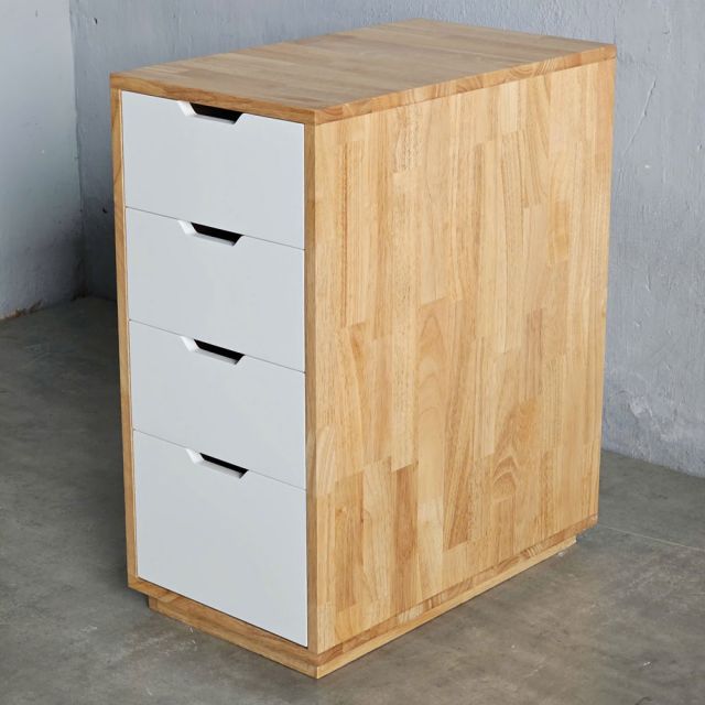 Tủ cá nhân 4 ngăn kéo gỗ cao su 58x35x72cm TCN68019