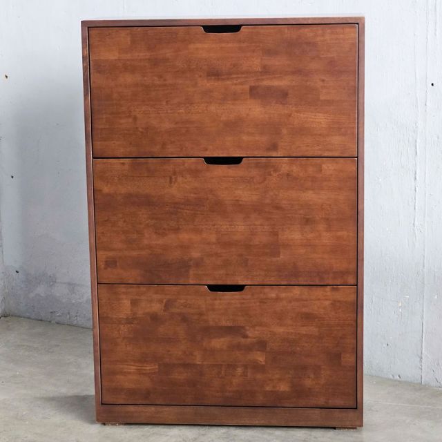 Tủ kệ dép cửa lật 3 ngăn gỗ cao su - KG68080