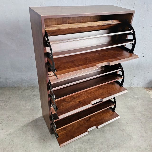 Tủ kệ dép cửa lật 3 ngăn gỗ cao su - KG68080